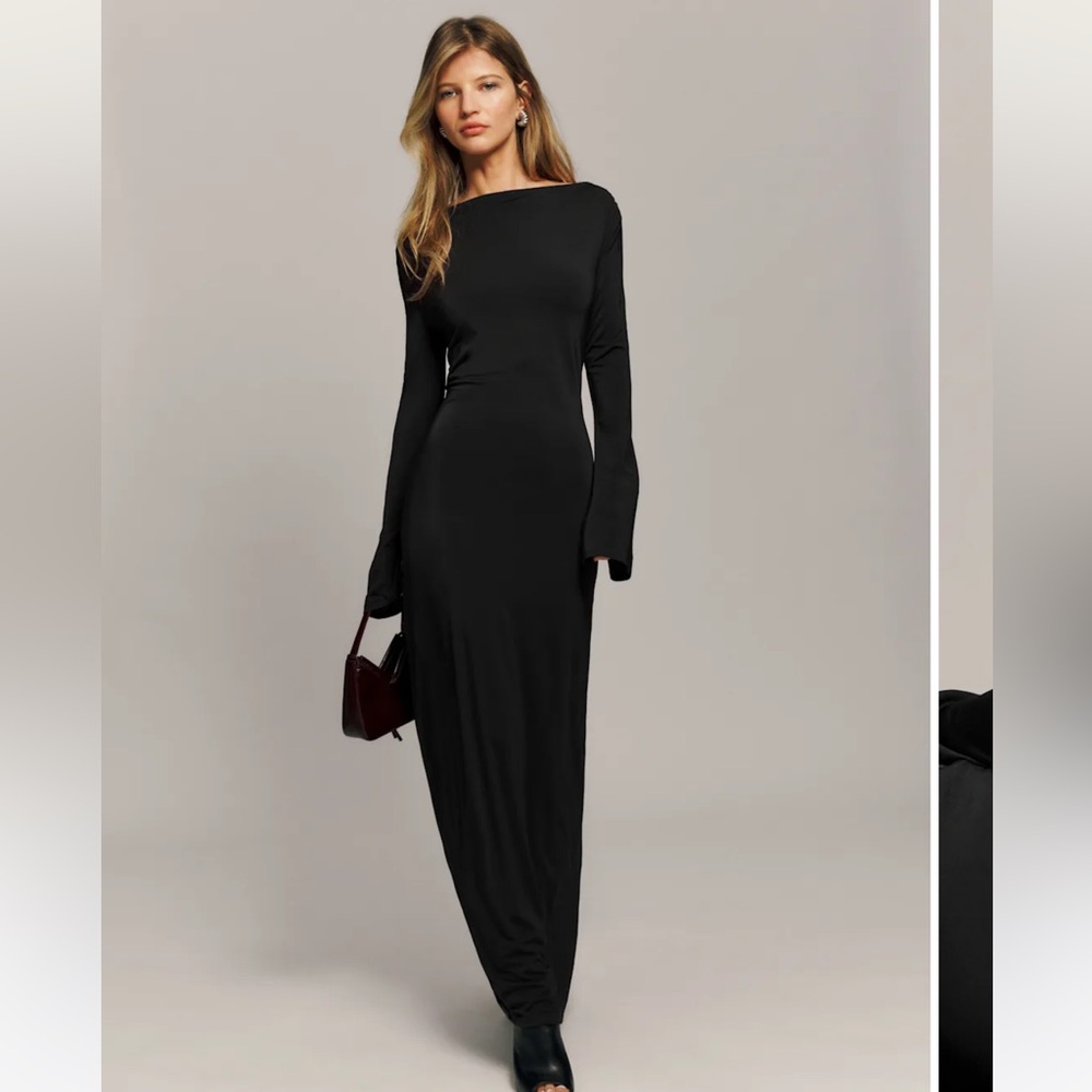 Reformation Aurelio Black Maxi Dress - Picture 3 of 4